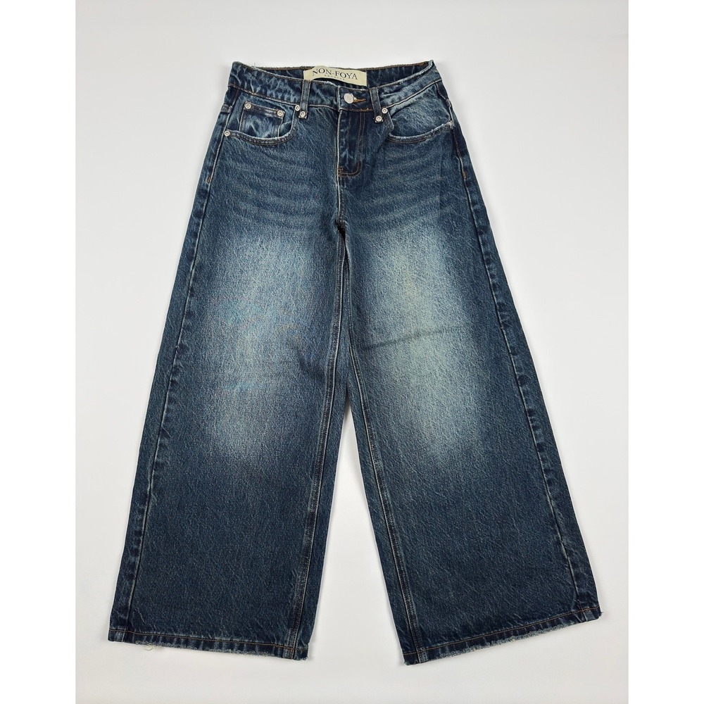 NON-FOYA Archive '23 v1 Basic Denim Wide Leg Jeans Indigo Blue 26x26